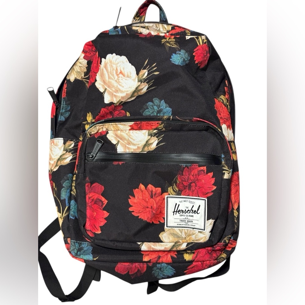 Herschel Settlement Floral Backpack with Red and Blue Accents